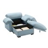 GDFStudio Woodrow Fluffy Armrest Pillows Velvet Chair with Storage Ottoman - image 4 of 4