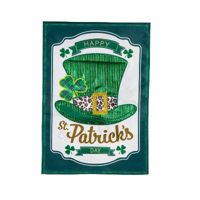 Briarwood Lane St. Patrick's Day Garden Flag - Shamrock Applique, 12.5x18