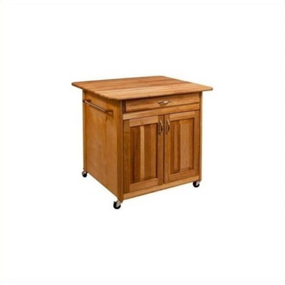Wood The Big Work Center with Solid Back in Brown - Catskill Craftsmen