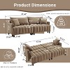 Sapphtopaz 83" Couches for Living Room 3-Seater Upholstered Convertible Sleeper Sofa with Adjustable Backrest and 2 Pillows Loveseat for Bedroom - 2 of 4