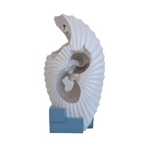 NAYSAYE Fountain White Abstract Water Feature with Blue Base for Garden Patio Indoor Outdoor, White and Blue, 10.2"*31.9"*22" - 1 of 4