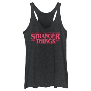 Women's Stranger Things Dripping Logo Racerback Tank Top - 1 of 4