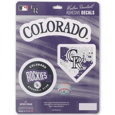 MLB Colorado Rockies Sticker Decal - 3pk