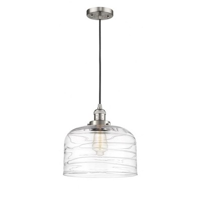 Bell - 1 Light Cord Hung Mini Pendant In Industrial Style-8 Inches Tall and 12 Inches Wide
