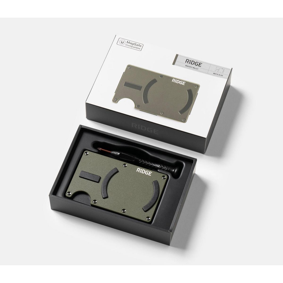 Ridge Wallet for Magsafe - Matte Olive - Cash Strap - thumbnail 10
