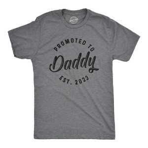 Mens Promoted To Daddy 2024 2023 2022 2021 2020 T Shirt Fathers Day for New Best Dad Ever - Crazy Dog Men's T Shirt - 1 of 4