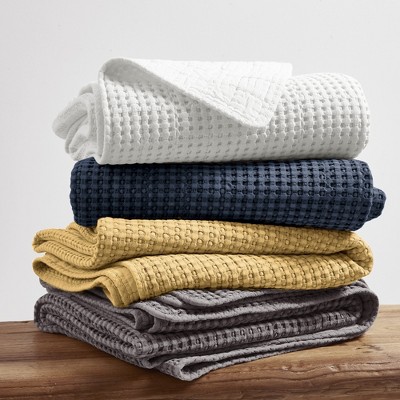 Ochre King Reversible Microfiber Waffle Bedspread Set