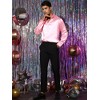 Lars Amadeus Men's Long Sleeves Button Down Prom Party Satin Dress Shirts - 4 of 4
