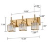 LLHZSY Modern Dimmable Crystal Bathroom Light Fixtures Over Mirror Glam Vanity Lights - 3/4/5 Light - Black+Gold/Chrome/Black/Gold - 3 of 4