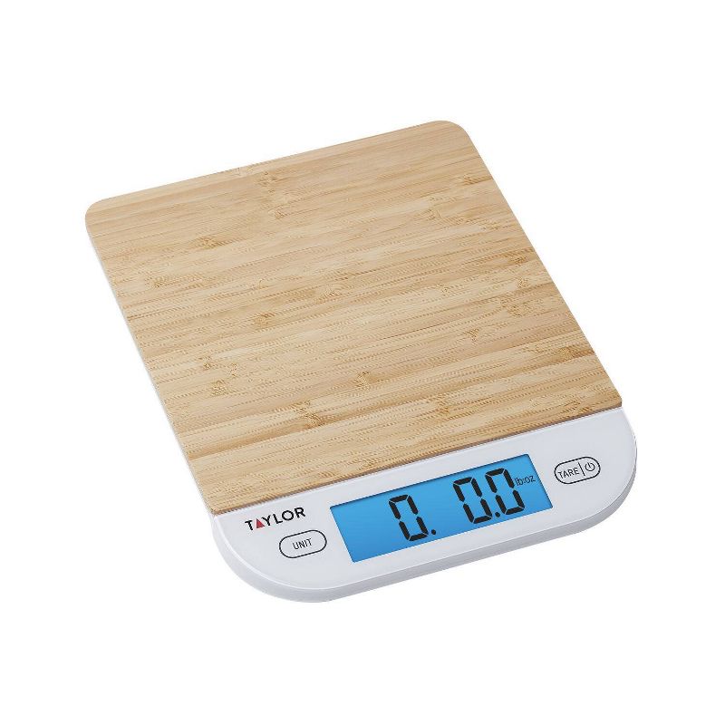 Taylor Digital Kitchen 15lb Food Scale Eco-Friendly Bamboo&#160;, 1 of 11