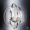Urban Ambiance Luxury Luxe Industrial Chandelier,  30"H x 27-3/4"W,  Polished Nickel Finish, UHP2328 - 3 of 4
