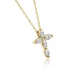 Pompeii3 1/2Ct Marquise Diamond Cross Petite Pendant Yellow Necklace Gold (1/2 inch tall) - 2 of 4