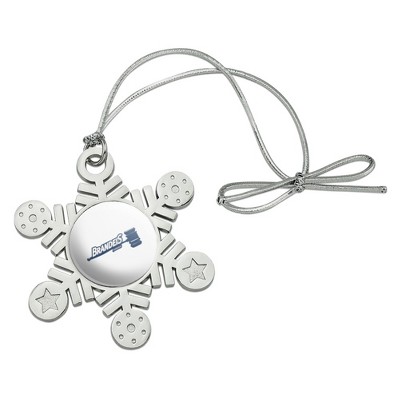 Brandeis University Secondary Logo Metal Snowflake Christmas Tree Holiday Ornament