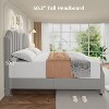 Platform Bed Frame with 50.2" Headboard, Velvet Upholstered Bed Frame Queen with Vertical Channel Tufted Headboard & Footboard, Nailhead Trim - 4 of 4