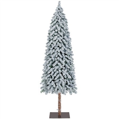 Yaheetech 6Ft/7.5Ft Snow Flocked Artificial Christmas Tree with Lights for Home Party