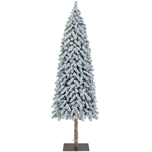 Yaheetech 7.5ft Snow Flocked Artificial Christmas Tree With Lights For ...