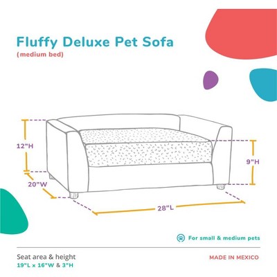 Small Orthopedic Chocolate Leatherette Dog Sofa Bed