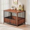 HTUTWOO Fluted Dog Crate, Walnut Wood Double Door Pet Kennel, Decorative Pet House & Indoor Side End Table for Medium & Large Dogs - 3 of 4