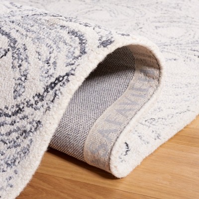 Ivory & Grey Handwoven Elegance 6' Square Wool-Silk Blend Rug