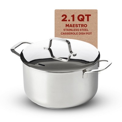 Alva Cookware Maestro Stainless Steel Casserole Dish Pot with Lid, Non Toxic, Induction Compatible, Soup & Stock Pot