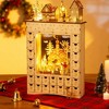 NAYSAYE Christmas Advent Calendar, Wooden 24 Drawers Lighted Village Scene for Table Mantel Reusable Countdown Holiday Gift, Beige, 14.3"*3.5"*20.5" - 2 of 4