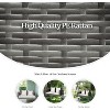 VINGLI Heavy Duty 800 LBS Wicker Hanging Porch Swing with Cushions & Chains, 4FT Outdoor Rattan Swing Bench for Garden, Yard, Lawn (Grey+White) - 3 of 4