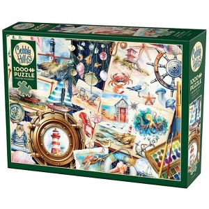 Cobble Hill 1,000 Piece Jigsaw Puzzle - Seashore Sketchbook (Poster Included), Ages 12 and Up - 1 of 2