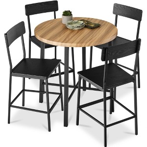 Best Choice Products 5-Piece Modern Round Counter Height Dining Set w/ 4 Chairs, 1.5in Thick Table - 1 of 4