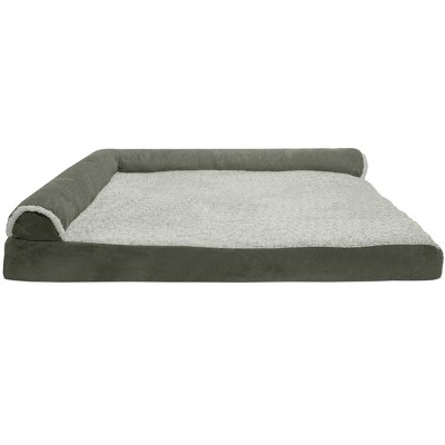 Jumbo Green Faux Fur & Suede Orthopedic Dog Bed