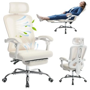 Mesh Ergonomic Office Chair, Home Office Computer Desk Chair with Adjustable Headrest and Backrest, Comfortable Lumbar Support with Wheels 360 Swivel - 1 of 4