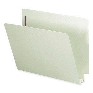 Smead End Tab Pressboard Classification Folders, Two SafeSHIELD Coated Fasteners, 2" Expansion, Letter Size, Gray-Green, 25/Box - 1 of 4