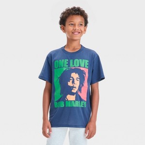 Boys' Bob Marley One Love Graphic T-Shirt - Blue - 1 of 4