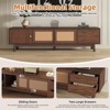 NicBex Modern TV Stand with Rattan-Front Drawer for 75" TVs, Media Console TV Cabinet for Living Room, Bedroom, Dark Brown - 3 of 4
