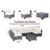 Rbied All-Weather 7-Piece Gray Wicker Couch Outdoor Sofa Sectional Set with Beige Washable Cushions - 4 of 4