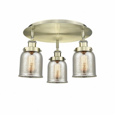 Bell - 3 Light Flush Mount In Art Deco Style-9.25 Inches Tall and 16.75 Inches Wide