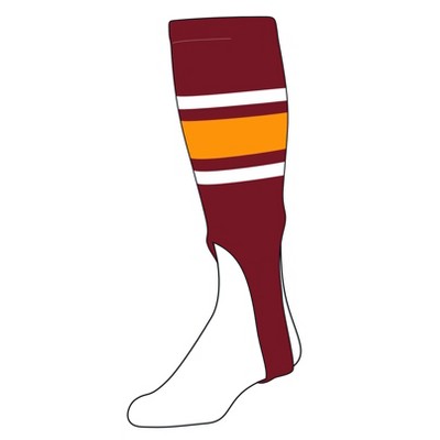 TCK Baseball Stirrups Large (300E, 7in) Sedona Red, White, Dk Gold