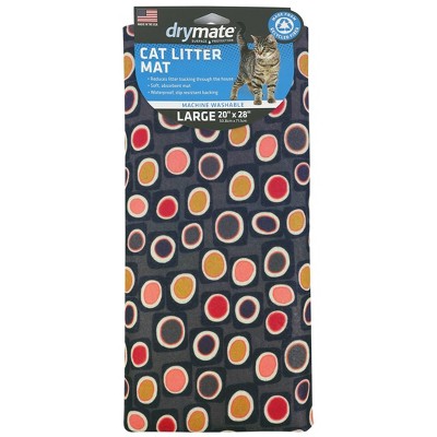 Drymate Paw Dots Cat Litter Mat, Black