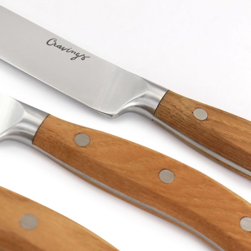 Cravings by Chrissy Teigen 6 Piece Stainless Steel Cutlery and Wood Block Set, 4 of 7