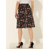 Allegra K Women's Boho Floral High Waist Wrap Split Summer Beach Midi Skirt - 4 of 4