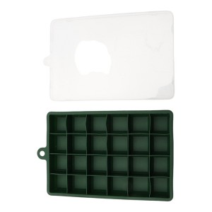 Unique Bargains Ice Mould 24-Cavity Square Ice Tray with Lid Hand Wash Only Silicone 7.28"x4.53"x1.18" 1 Pc - 1 of 3