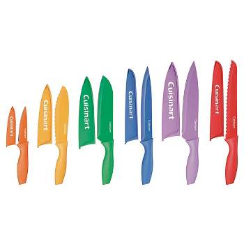 EatNeat 12-Piece Colorful Kitchen Knife Set and 5-Piece Glass Food