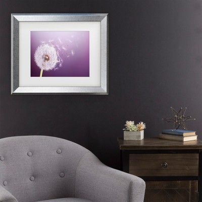 Silver Framed Dandelion Print on Canvas for Nursery