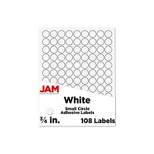 JAM Paper Circle Round Label Sticker Seals 0.75 Inch Diameter White 108/Pack 3147612190