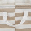 Design Imports Set of 2 Rectangle XL 12.5 x 17.5 x 10.5 Pe Coated Cotton Poly Laundry Bins Stripe Stone: Closet & Laundry Basket - 3 of 4