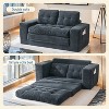 Racxily Loveseat Sofa Bed with Memory Foam & Steel Frame - No Assembly, Convertible 2-in-1 Design, Corduroy Fabric, Compact Couch - 2 of 4