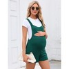 Women's Maternity Overall Shorts Summer Casual Sleeveless Rompers Loose Strap Shorts Jumpsuit with Pockets - 3 of 4
