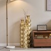 Angel Sar Metal Floor Vase, Tall Large Floor Vase with Glittering Triangle Prism Design (Set of 3) - 2 of 4