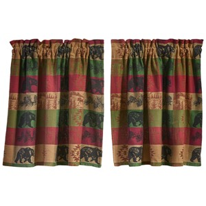 Park Designs Pinecones and Trees Tiers Pair 72" x 24" - 1 of 4