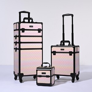 Byootique 3-Piece Makeup Train Cases Cosmetic Organizer Kit ForgetMeNo pattern - 1 of 4
