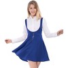 INSPIRE CHIC Women's Button Overalls Pinafore Suspenders Skirt - 2 of 4